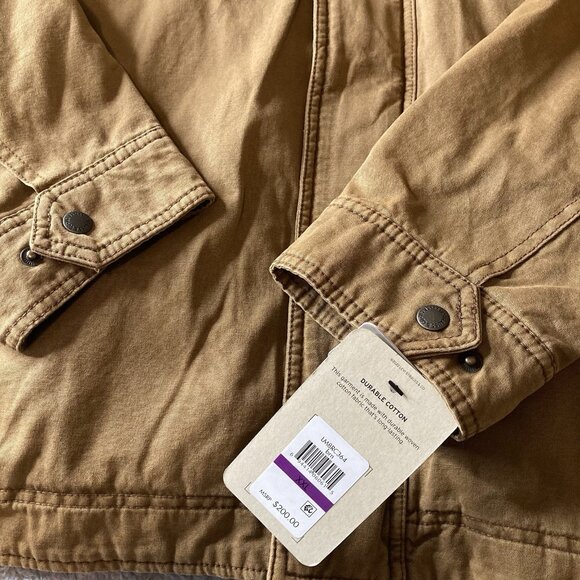 Levi's Jacket Mens XXL Brn Faux Fur Lined Hoodie Heavy Duty Field Barn Chore NEW - Picture 4 of 11